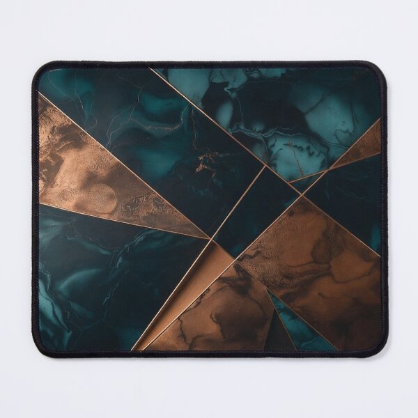 Item preview, Teal Copper Triangular Marble Mosaic Art designed and sold by IntelliMindDesigns.