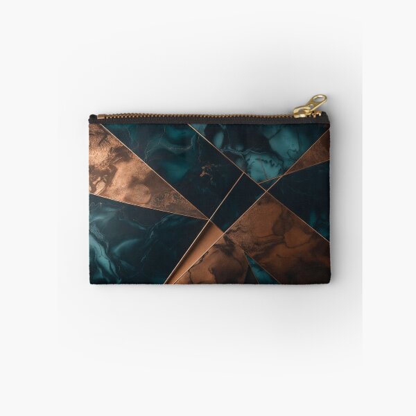 Item preview, Teal Copper Triangular Marble Mosaic Art designed and sold by IntelliMindDesigns.
