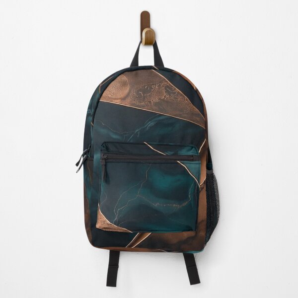 Item preview, Teal Copper Triangular Marble Mosaic Art designed and sold by IntelliMindDesigns.