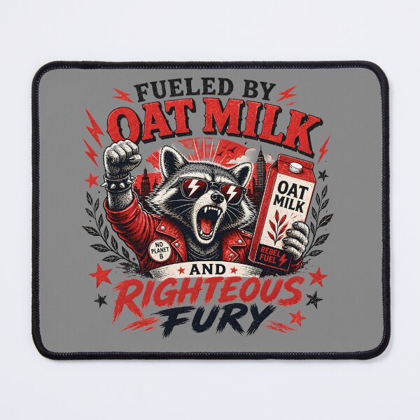 Item preview, Fueled By Oat Milk and Righteous Fury designed and sold by Stylishly Eco.