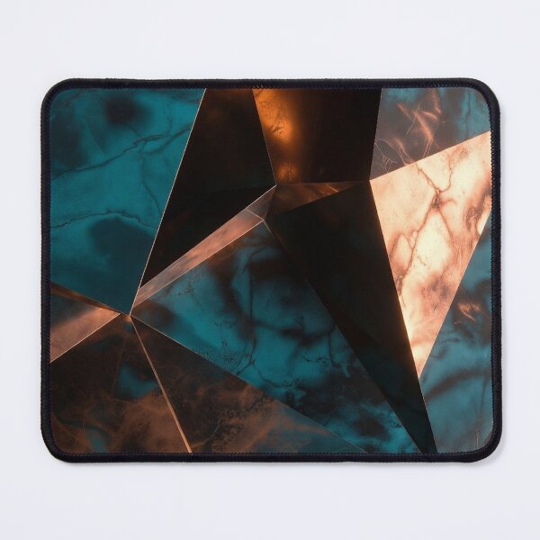 Item preview, Faceted Teal and Copper Shard Abstract Pattern designed and sold by IntelliMindDesigns.