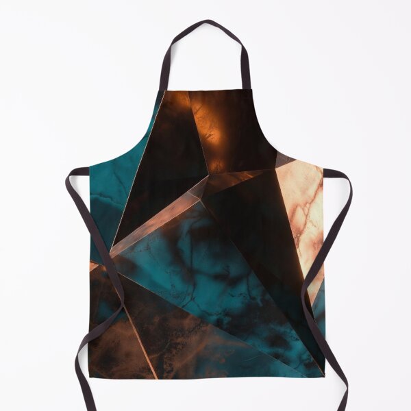 Item preview, Faceted Teal and Copper Shard Abstract Pattern designed and sold by IntelliMindDesigns.