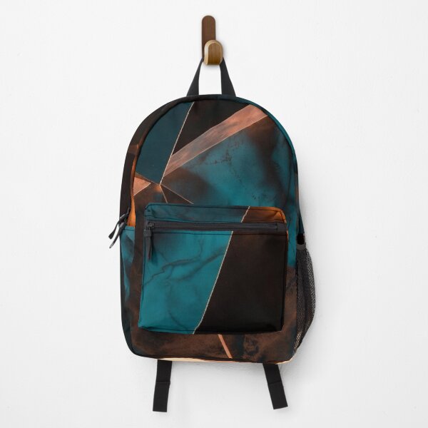 Item preview, Faceted Teal and Copper Shard Abstract Pattern designed and sold by IntelliMindDesigns.