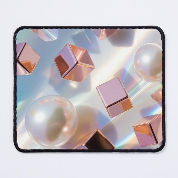 Item preview, Pearlescent Floating Cubes and Spheres Art designed and sold by IntelliMindDesigns.