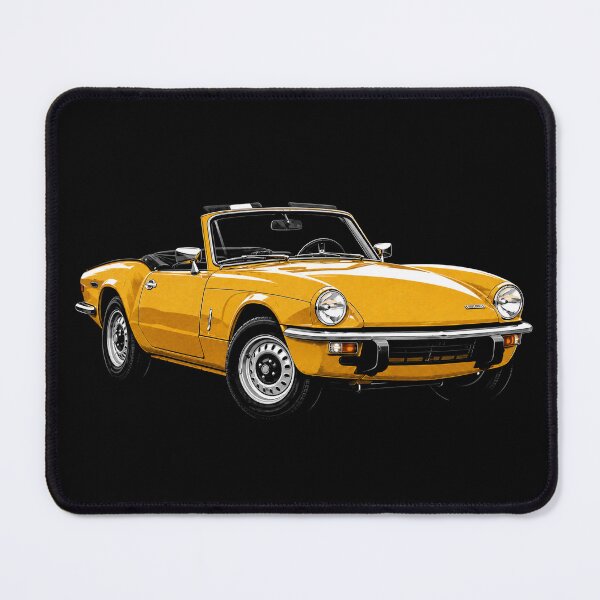 Item preview, 1975 Triumph Spitfire – Yellow Classic British Roadster Art designed and sold by Stinky Lincy's Apparel Company.