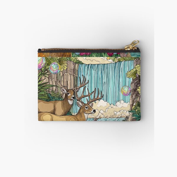 Item preview, Majestic Whitetail Deers in Bubbles, Whitetail Deer Waterfall Paradise, or Enchanted Forest Wildlife Art. designed and sold by TOCOCLAWS.