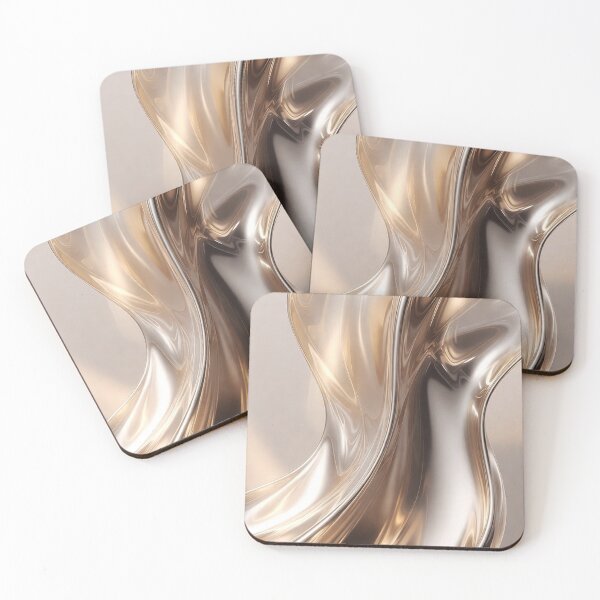 Item preview, Flowing Champagne Gold Liquid Sculpture Art designed and sold by IntelliMindDesigns.