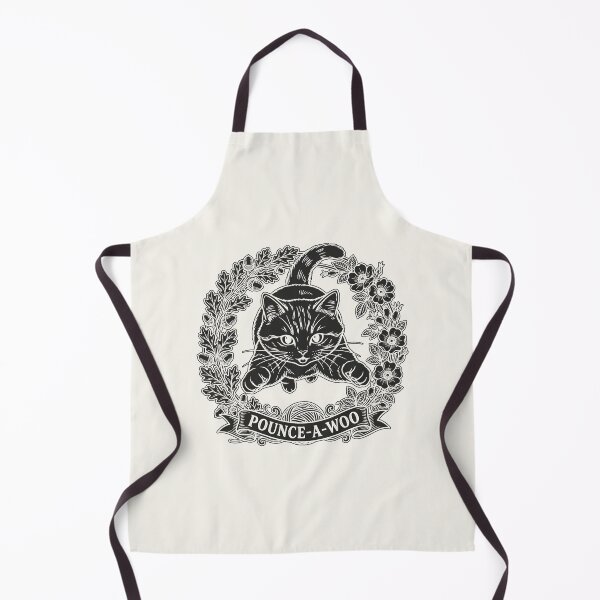 Item preview, Pouncing Cat with Floral Wreath - Black Silhouette designed and sold by sxtfejvseyn.