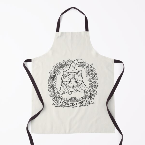 Item preview, Pouncing Cat with Floral Wreath - Black Line Art designed and sold by sxtfejvseyn.