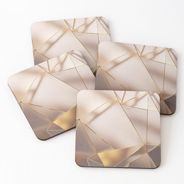 Item preview, Warm Beige Gold Triangular Mosaic Art designed and sold by IntelliMindDesigns.