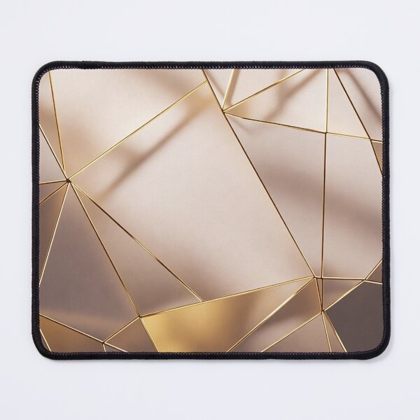 Item preview, Warm Beige Gold Triangular Mosaic Art designed and sold by IntelliMindDesigns.