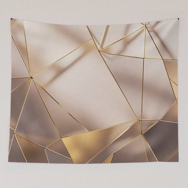 Item preview, Warm Beige Gold Triangular Mosaic Art designed and sold by IntelliMindDesigns.