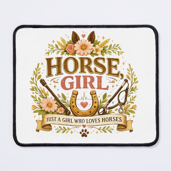 Item preview, Dedicated to Equine Veterinary CaHorse Girl - Just a Girl Who Loves Horses - Cute Floral Equestrian Aestheticre - Elegant Horse Vet Gold Art designed and sold by batoot1.