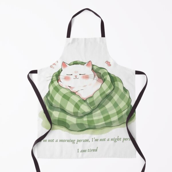 Item preview, Not a Morning Person Cute Plaid Blanket Cat designed and sold by GirlyVision.