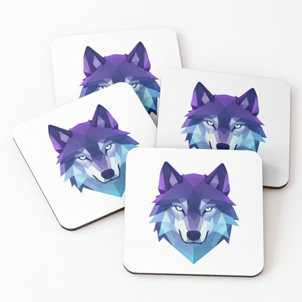 Item preview, Geometric Wolf – Neon Polygon Art designed and sold by funny things random.