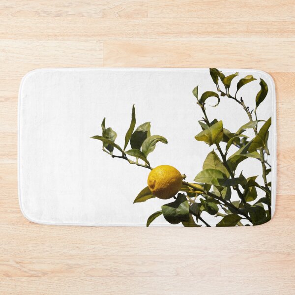 Item preview, A lemon tree with green leaves and a yellow lemon on a white background. designed and sold by elopezstock.