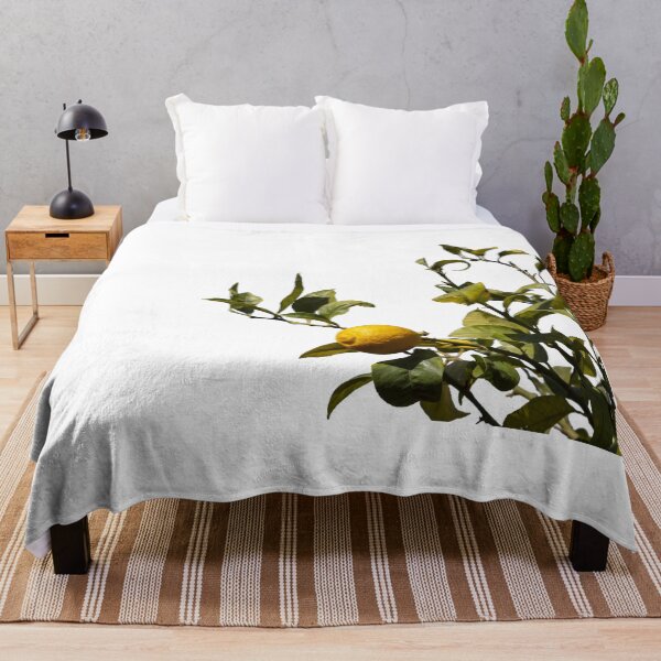 Item preview, A lemon tree with green leaves and a yellow lemon on a white background. designed and sold by elopezstock.