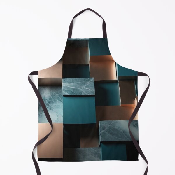 Item preview, Stacked 3D Cubes in Teal Copper Tones designed and sold by IntelliMindDesigns.