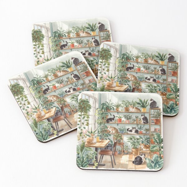 Item preview, Cat Cafe and Plants  designed and sold by SweetPotayto95.