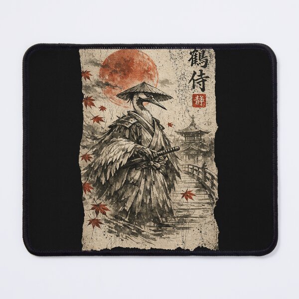 Item preview, Vintage Retro Samurai Crane Ronin Anime Ukiyo-e Graphic designed and sold by Littermin.