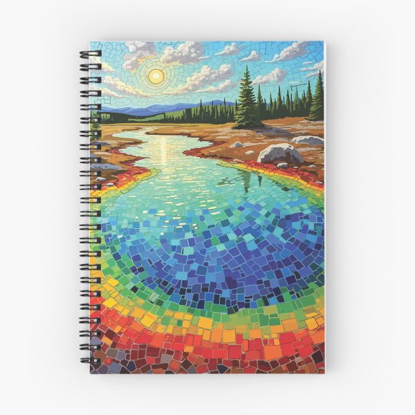Item preview, Yellowstone Grand Prismatic Spring Mosaic Landscape Art designed and sold by designmari.
