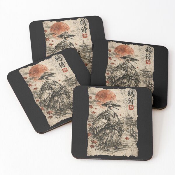 Item preview, Vintage Retro Samurai Crane Ronin Anime Ukiyo-e Graphic designed and sold by Littermin.