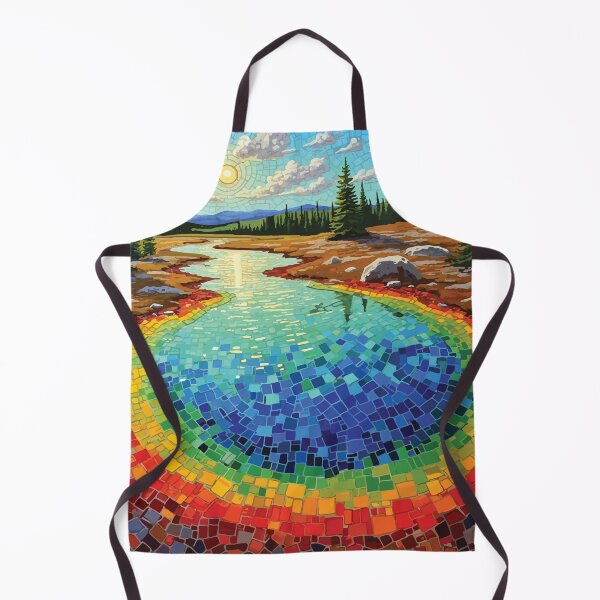 Item preview, Yellowstone Grand Prismatic Spring Mosaic Landscape Art designed and sold by designmari.
