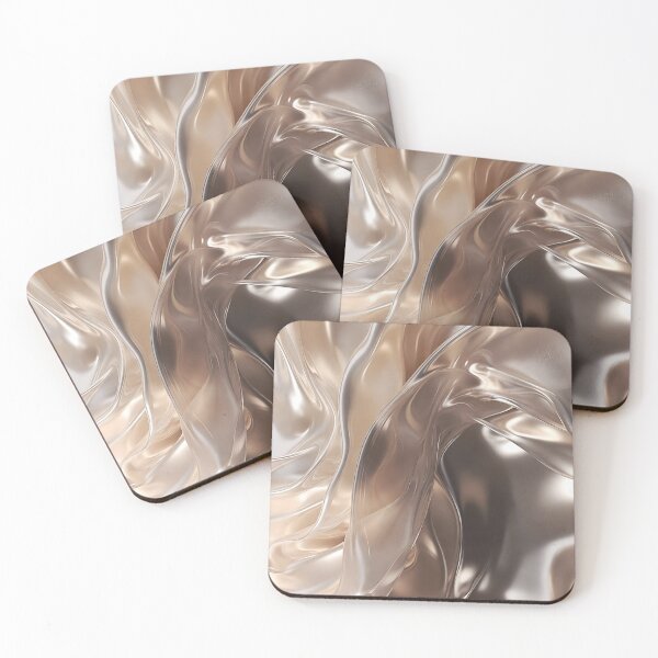 Item preview, Creamy Champagne Rose-Gold Satin Abstract Design  designed and sold by IntelliMindDesigns.