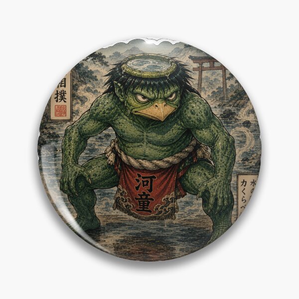 Item preview, Kappa Sumo Wrestler Sticker | Kappa Zumo Japanese Yokai Art designed and sold by SeiMeets.