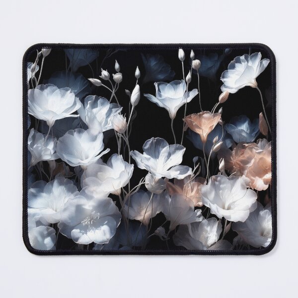 Item preview, Translucent Flowers Pale Blue White Copper designed and sold by IntelliMindDesigns.