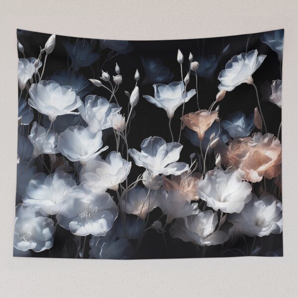 Item preview, Translucent Flowers Pale Blue White Copper designed and sold by IntelliMindDesigns.