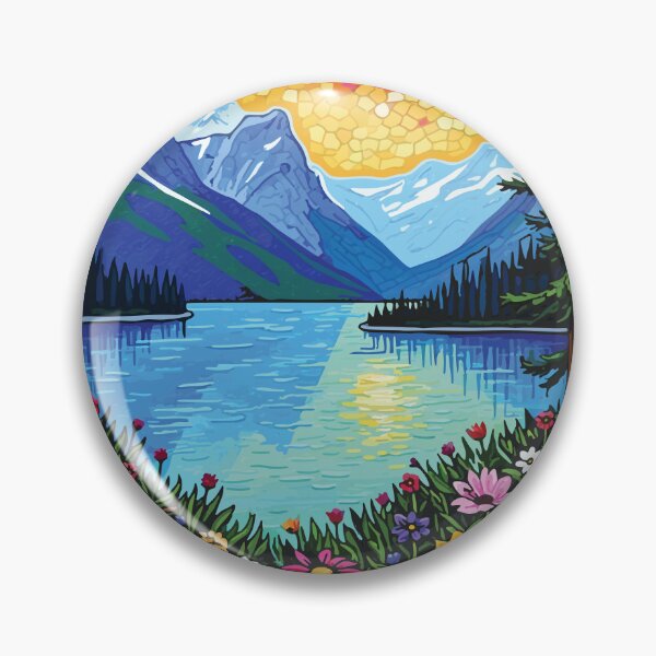 Item preview, Glacier Bay Majestic Mosaic Landscape Art Print designed and sold by designmari.