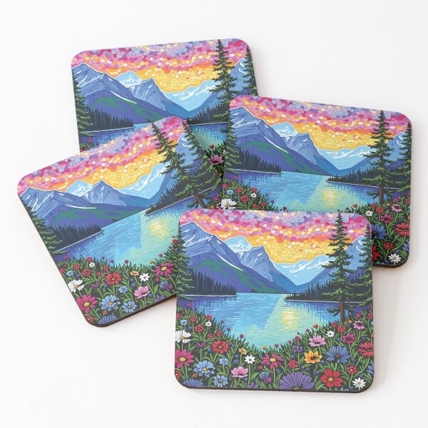 Item preview, Glacier Bay Majestic Mosaic Landscape Art Print designed and sold by designmari.