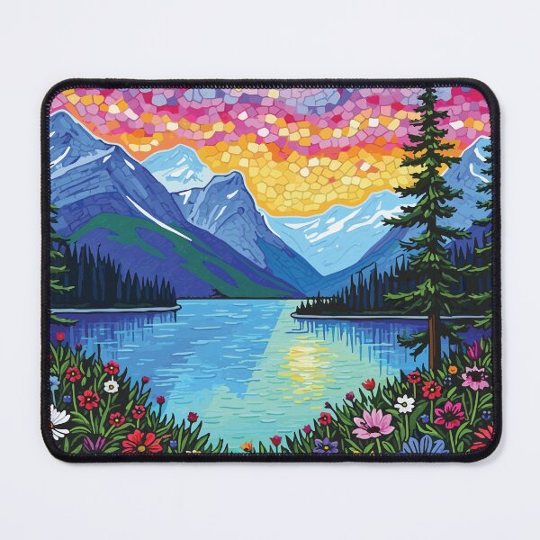 Item preview, Glacier Bay Majestic Mosaic Landscape Art Print designed and sold by designmari.