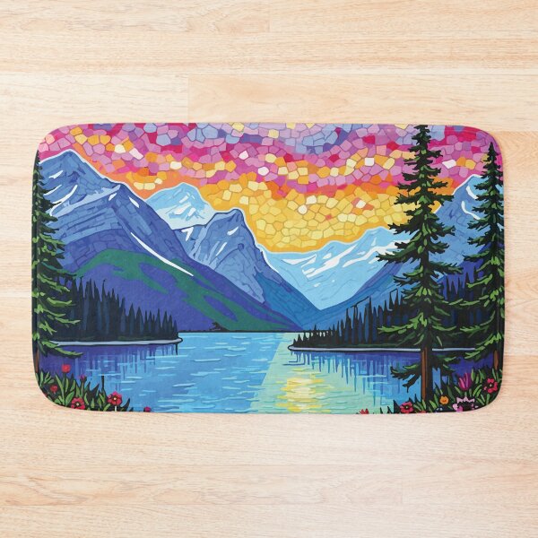 Item preview, Glacier Bay Majestic Mosaic Landscape Art Print designed and sold by designmari.