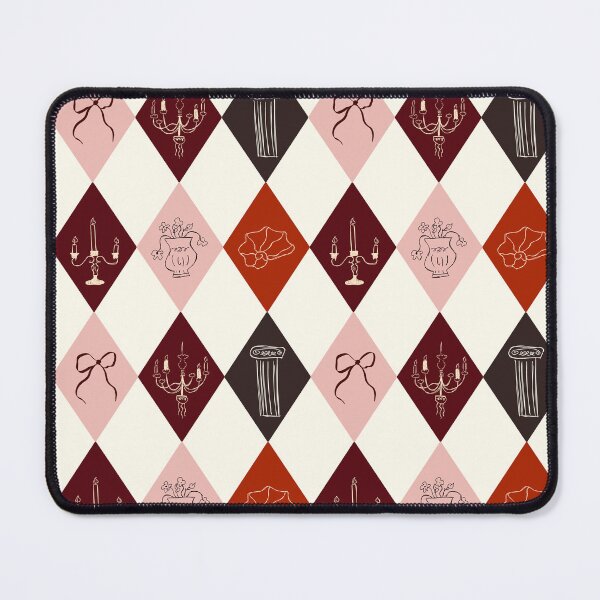 Item preview, Coquette Dark Academia Argyle & Sketch Pattern designed and sold by RM-Journey.