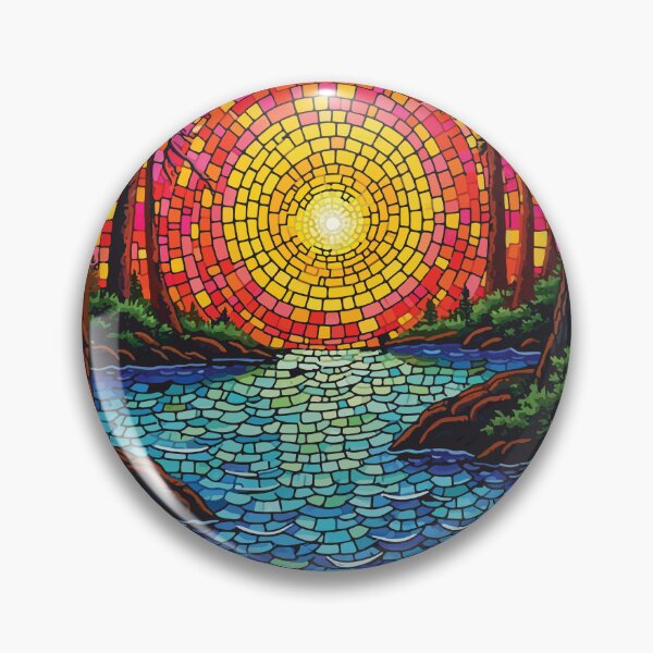 Artikelvorschau, Majestätischer Redwood-Wald Mosaiklandschaft Kunstdruck entworfen und verkauft von designmari.