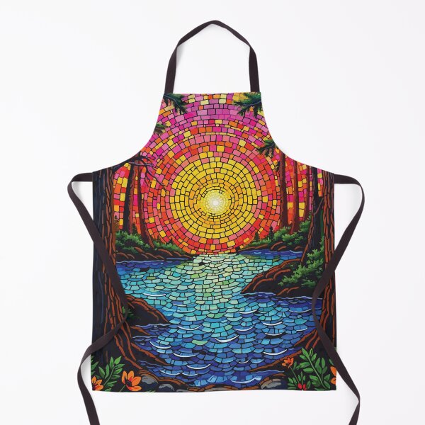 Item preview, Majestic Redwood Forest Mosaic Landscape Art Print designed and sold by designmari.
