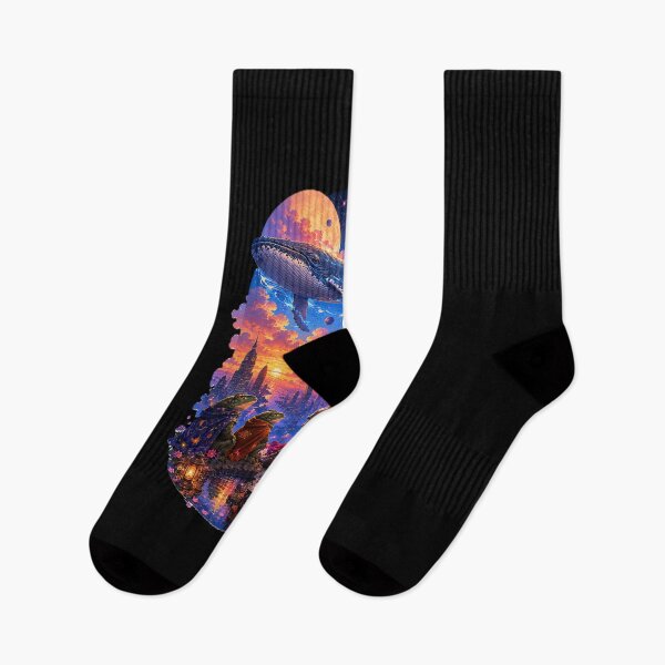 Item preview, Dreams Beyond Gravity – Surreal Fantasy Whale & Cosmic Frogs Art designed and sold by DogLord.