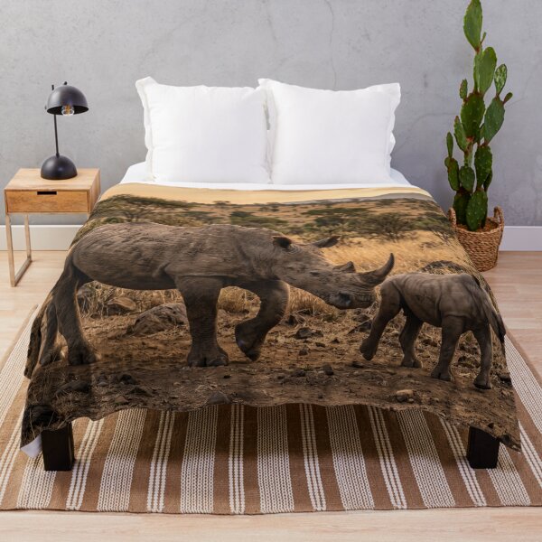 Item preview, Majestic White Rhino and Calf on the African Savanna designed and sold by Natural life.
