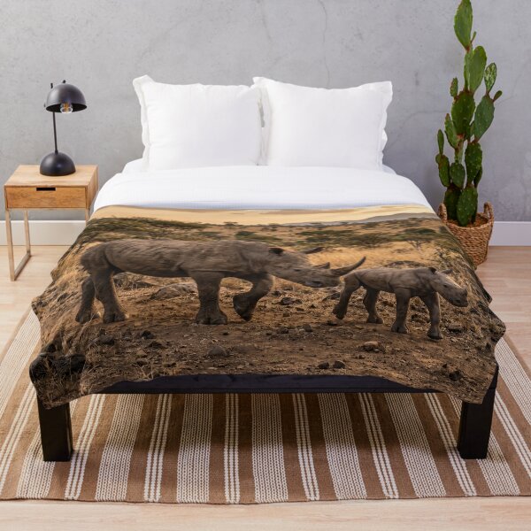Item preview, Majestic White Rhino and Calf on the African Savanna designed and sold by Quiet life.