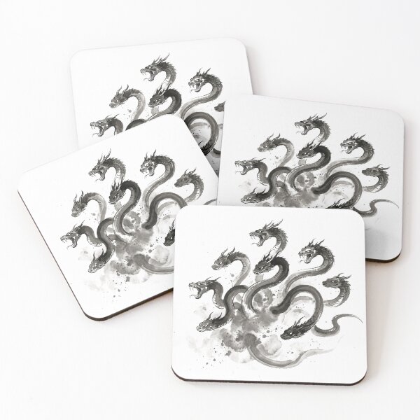 Item preview, 八岐大蛇 Yamata no Orochi — Japanese Sumi-e Ink Painting | Eight-Headed Serpent Mythology designed and sold by Kagura-Japan.