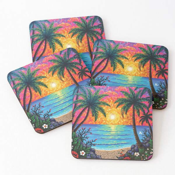 Item preview, Vibrant Biscayne National Park Coral Reef Mosaic Art designed and sold by designmari.