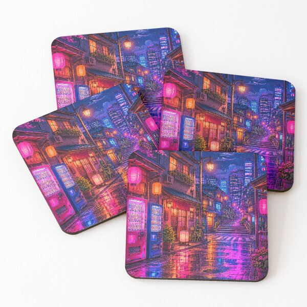 Item preview, Retro Anime Neon Tokyo Street Night City Japanese Aesthetic designed and sold by wilnickvisuals.