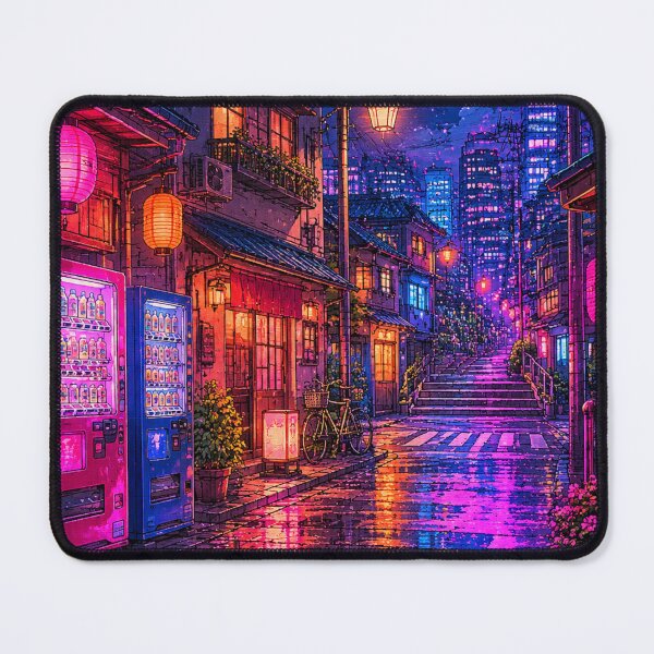Item preview, Retro Anime Neon Tokyo Street Night City Japanese Aesthetic designed and sold by wilnickvisuals.