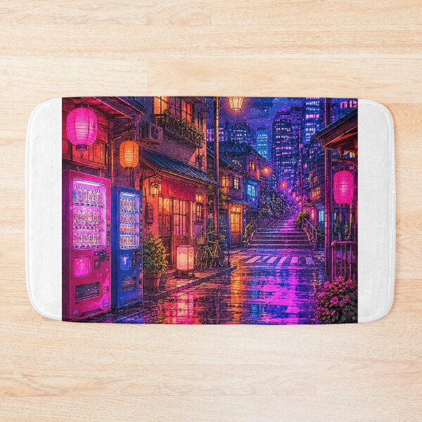 Item preview, Retro Anime Neon Tokyo Street Night City Japanese Aesthetic designed and sold by wilnickvisuals.