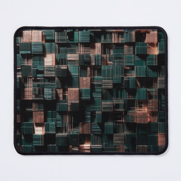 Item preview, 3D Grid Tiles in Green Teal Copper Tones designed and sold by IntelliMindDesigns.