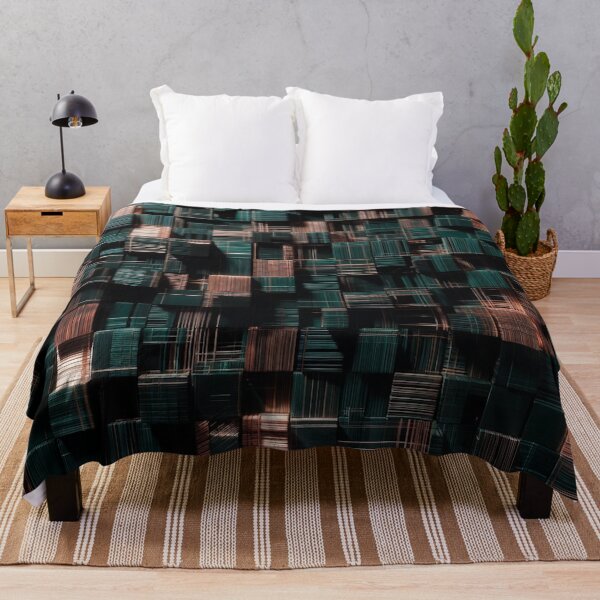 Item preview, 3D Grid Tiles in Green Teal Copper Tones designed and sold by IntelliMindDesigns.