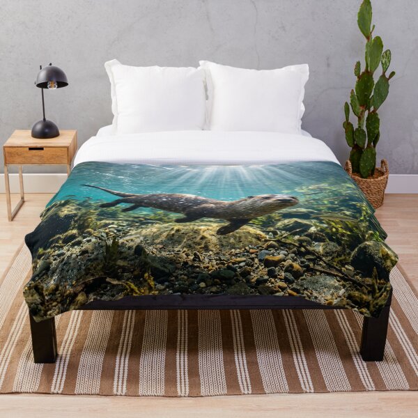 Item preview, Playful River Otter Swimming in Sunlit Waters designed and sold by Quiet life.