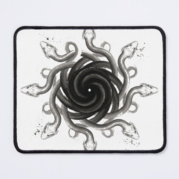 Item preview, 八岐大蛇 曼荼羅 Yamata no Orochi Mandala — Eight-Headed Serpent Sumi-e | Japanese Mythology Ink Art designed and sold by Kagura-Japan.